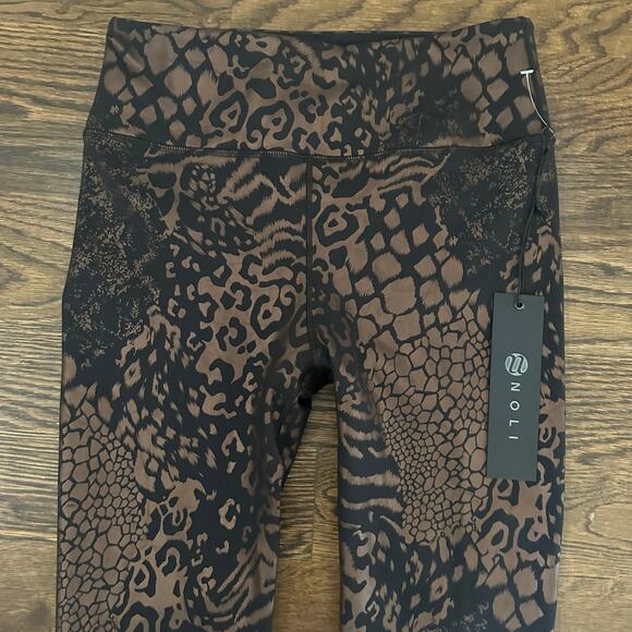 Noli Active Mirage Legging Black & Bronze Animal Print NEW - Picture 3 of 6